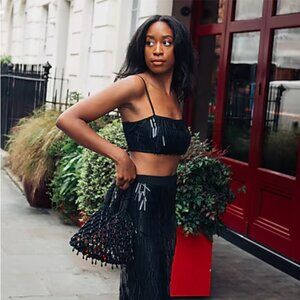 J. Crew Collection Black Sequin Bralette